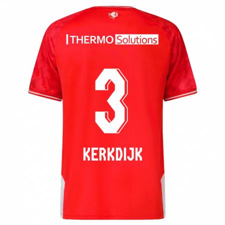 Kandiny Férfi Danique Kerkdijk #3 Piros Hazai Jersey 2023/24 Mez Póló Ing