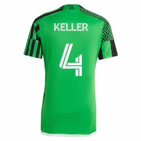Kandiny Férfi Kipp Keller #4 Zöld Fekete Hazai Jersey 2023/24 Mez Póló Ing