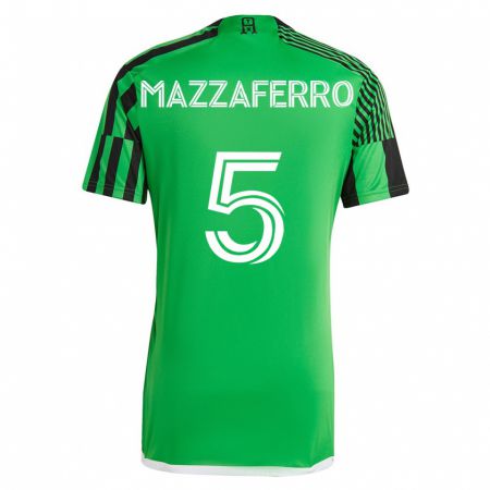 Kandiny Férfi Salvatore Mazzaferro #5 Zöld Fekete Hazai Jersey 2023/24 Mez Póló Ing