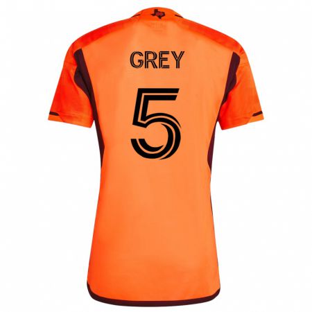 Kandiny Férfi Omar Grey #5 Narancs Hazai Jersey 2023/24 Mez Póló Ing