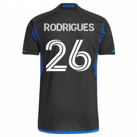 Kandiny Férfi Rodrigues #26 Kék Fekete Hazai Jersey 2023/24 Mez Póló Ing