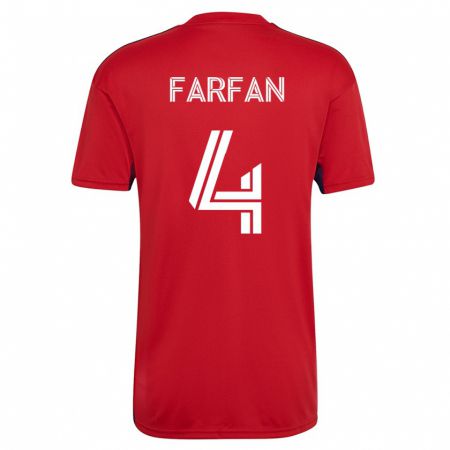 Kandiny Férfi Marco Farfán #4 Piros Hazai Jersey 2023/24 Mez Póló Ing