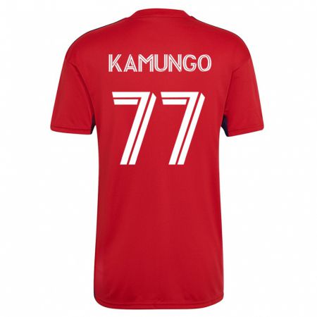 Kandiny Férfi Bernard Kamungo #77 Piros Hazai Jersey 2023/24 Mez Póló Ing