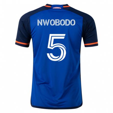 Kandiny Férfi Obinna Nwobodo #5 Kék Hazai Jersey 2023/24 Mez Póló Ing