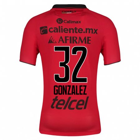Kandiny Férfi Carlos González #32 Piros Hazai Jersey 2023/24 Mez Póló Ing