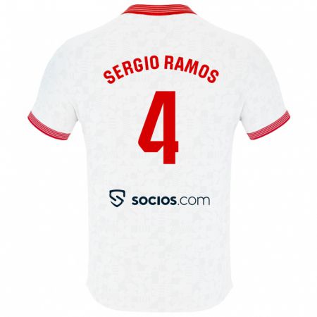 Kandiny Férfi Sergio Ramos #4 Fehér Hazai Jersey 2023/24 Mez Póló Ing