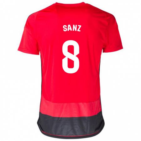 Kandiny Férfi Álvaro Sanz #8 Piros Fekete Hazai Jersey 2023/24 Mez Póló Ing
