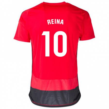 Kandiny Férfi Alberto Reina #10 Piros Fekete Hazai Jersey 2023/24 Mez Póló Ing