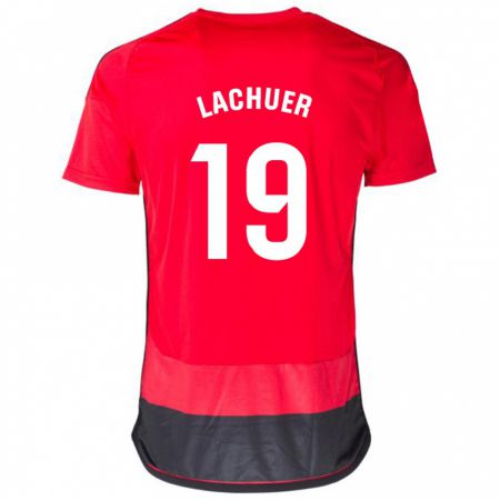 Kandiny Férfi Mathis Lachuer #19 Piros Fekete Hazai Jersey 2023/24 Mez Póló Ing
