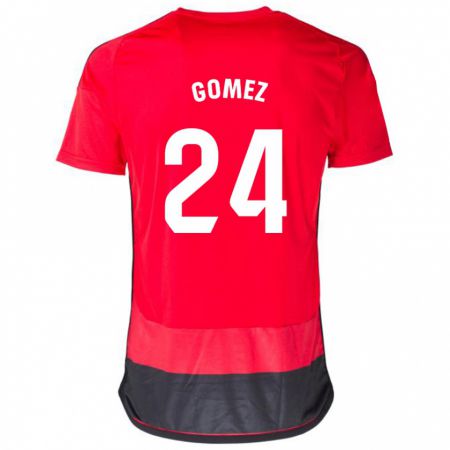 Kandiny Férfi Jonathan Gómez #24 Piros Fekete Hazai Jersey 2023/24 Mez Póló Ing