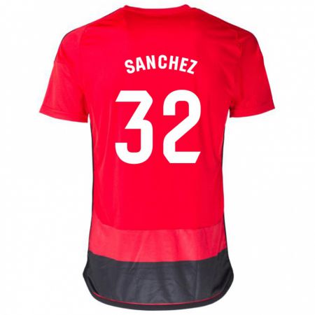 Kandiny Férfi Rubén Sánchez #32 Piros Fekete Hazai Jersey 2023/24 Mez Póló Ing