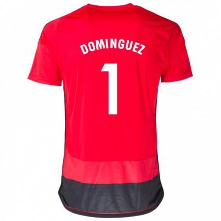 Kandiny Férfi Iago Domínguez #1 Piros Fekete Hazai Jersey 2023/24 Mez Póló Ing