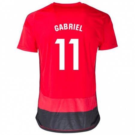 Kandiny Férfi Sergio Gabriel #11 Piros Fekete Hazai Jersey 2023/24 Mez Póló Ing