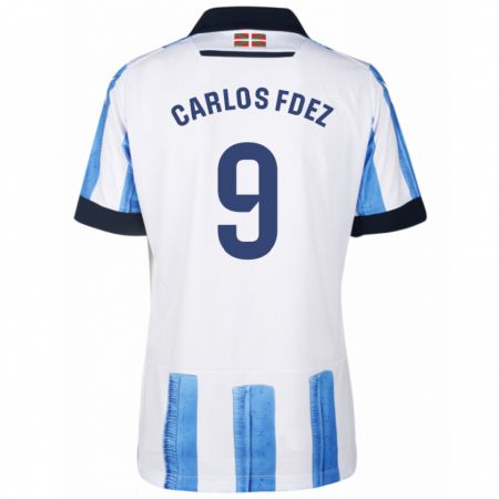 Kandiny Férfi Carlos Fernández #9 Kék Fehér Hazai Jersey 2023/24 Mez Póló Ing