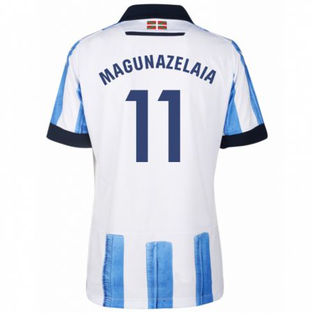 Kandiny Férfi Jon Magunazelaia #11 Kék Fehér Hazai Jersey 2023/24 Mez Póló Ing
