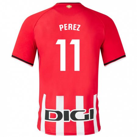 Kandiny Férfi Adrián Pérez #11 Piros Hazai Jersey 2023/24 Mez Póló Ing