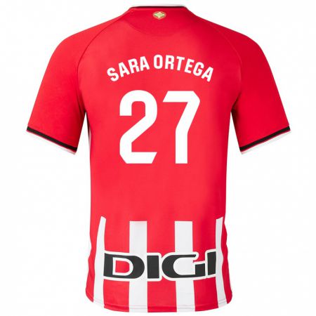 Kandiny Férfi Sara Ortega Ruiz #27 Piros Hazai Jersey 2023/24 Mez Póló Ing