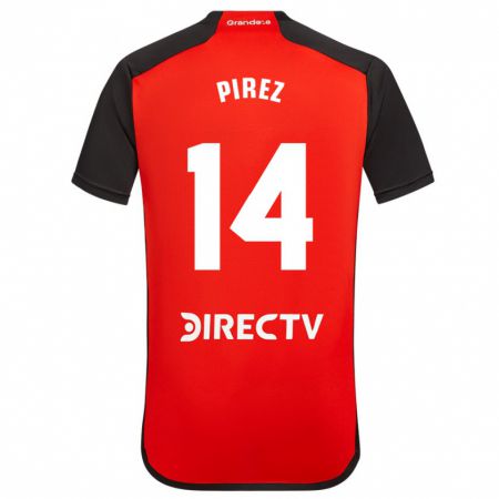 Kandiny Férfi Leandro González Pírez #14 Piros Idegenbeli Jersey 2023/24 Mez Póló Ing