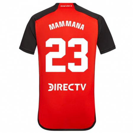 Kandiny Férfi Emanuel Mammana #23 Piros Idegenbeli Jersey 2023/24 Mez Póló Ing