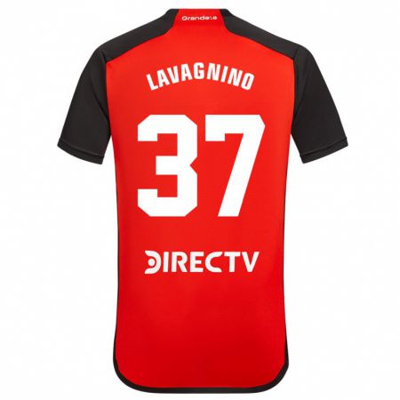 Kandiny Férfi Lucas Lavagnino #37 Piros Idegenbeli Jersey 2023/24 Mez Póló Ing