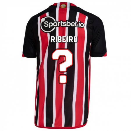 Kandiny Férfi Thiago Ribeiro #0 Kék Piros Idegenbeli Jersey 2023/24 Mez Póló Ing