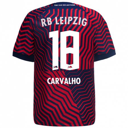 Kandiny Férfi Fábio Carvalho #18 Kék Piros Idegenbeli Jersey 2023/24 Mez Póló Ing