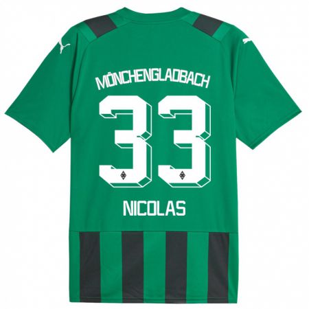 Kandiny Férfi Moritz Nicolas #33 Fekete Zöld Idegenbeli Jersey 2023/24 Mez Póló Ing