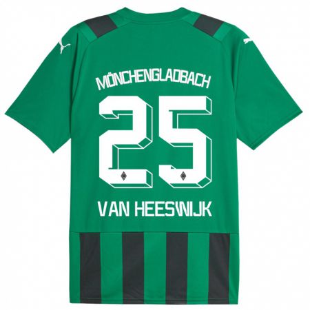 Kandiny Férfi Amber Van Heeswijk #25 Fekete Zöld Idegenbeli Jersey 2023/24 Mez Póló Ing