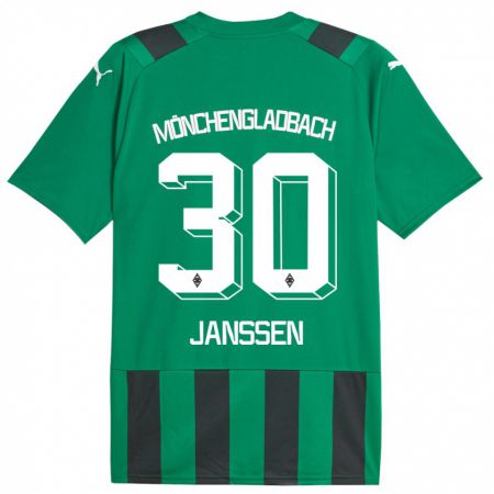 Kandiny Férfi Annalena Janssen #30 Fekete Zöld Idegenbeli Jersey 2023/24 Mez Póló Ing