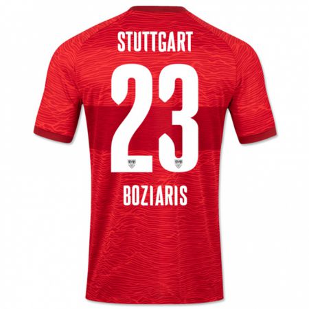 Kandiny Férfi Giannis Boziaris #23 Piros Idegenbeli Jersey 2023/24 Mez Póló Ing