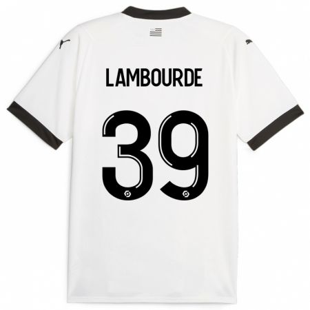 Kandiny Férfi Mathis Lambourde #39 Fehér Idegenbeli Jersey 2023/24 Mez Póló Ing