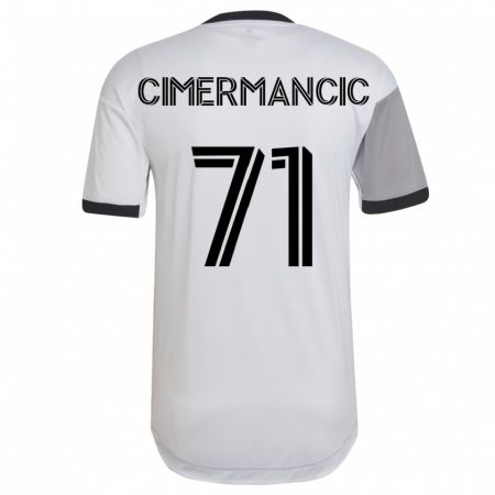 Kandiny Férfi Markus Cimermancic #71 Fehér Idegenbeli Jersey 2023/24 Mez Póló Ing