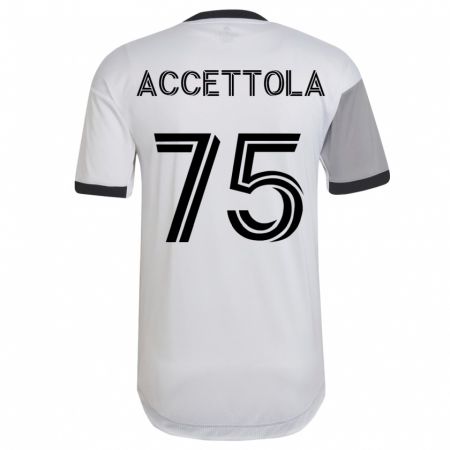 Kandiny Férfi Luca Accettola #75 Fehér Idegenbeli Jersey 2023/24 Mez Póló Ing