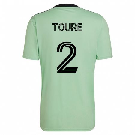 Kandiny Férfi Cheick Touré #2 Világos Zöld Idegenbeli Jersey 2023/24 Mez Póló Ing