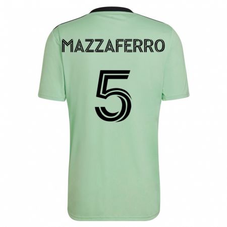 Kandiny Férfi Salvatore Mazzaferro #5 Világos Zöld Idegenbeli Jersey 2023/24 Mez Póló Ing