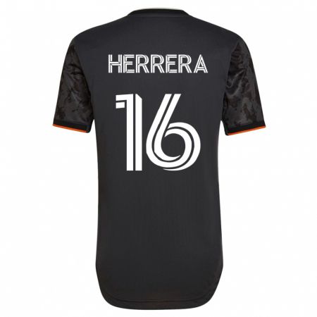 Kandiny Férfi Héctor Herrera #16 Fekete Idegenbeli Jersey 2023/24 Mez Póló Ing