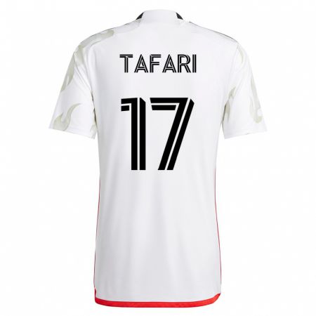 Kandiny Férfi Nkosi Tafari #17 Fehér Idegenbeli Jersey 2023/24 Mez Póló Ing