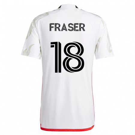 Kandiny Férfi Liam Fraser #18 Fehér Idegenbeli Jersey 2023/24 Mez Póló Ing