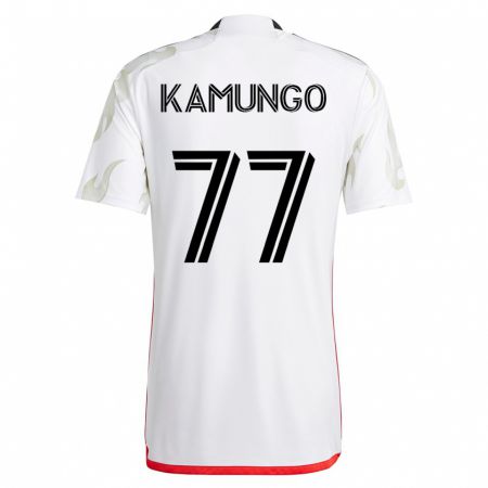 Kandiny Férfi Bernard Kamungo #77 Fehér Idegenbeli Jersey 2023/24 Mez Póló Ing