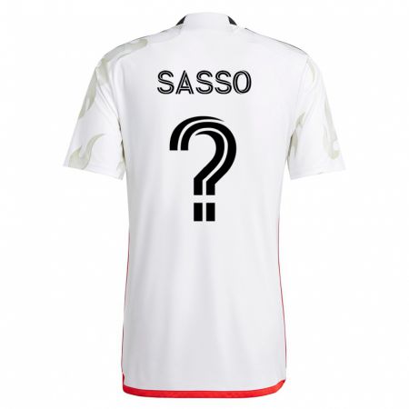 Kandiny Férfi Gino Sasso #0 Fehér Idegenbeli Jersey 2023/24 Mez Póló Ing