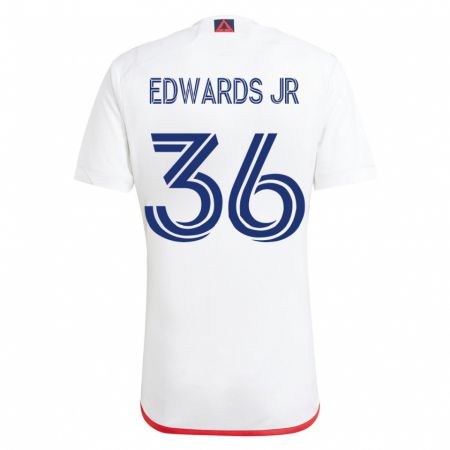 Kandiny Férfi Earl Edwards Jr. #36 Fehér Piros Idegenbeli Jersey 2023/24 Mez Póló Ing