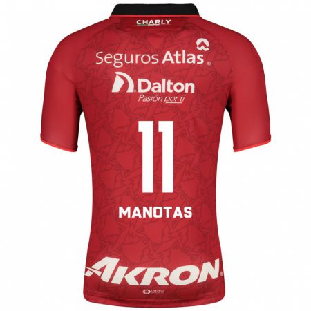 Kandiny Férfi Mauro Manotas #11 Piros Idegenbeli Jersey 2023/24 Mez Póló Ing