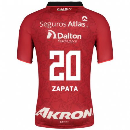 Kandiny Férfi Juan Zapata #20 Piros Idegenbeli Jersey 2023/24 Mez Póló Ing