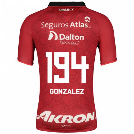 Kandiny Férfi Andrés González #194 Piros Idegenbeli Jersey 2023/24 Mez Póló Ing