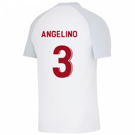 Kandiny Férfi Angeliño #3 Fehér Idegenbeli Jersey 2023/24 Mez Póló Ing