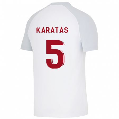 Kandiny Férfi Eda Karataş #5 Fehér Idegenbeli Jersey 2023/24 Mez Póló Ing