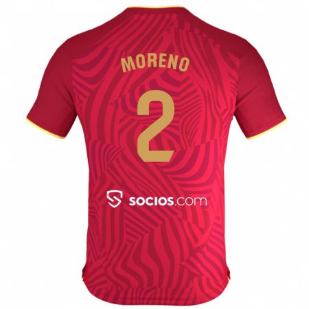 Kandiny Férfi Jorge Moreno #2 Piros Idegenbeli Jersey 2023/24 Mez Póló Ing