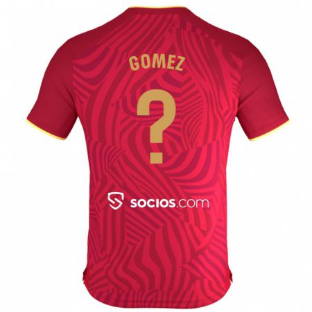 Kandiny Férfi Raúl Gómez #0 Piros Idegenbeli Jersey 2023/24 Mez Póló Ing