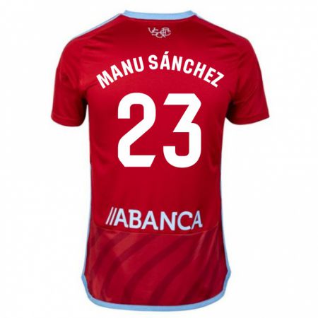 Kandiny Férfi Manu Sánchez #23 Piros Idegenbeli Jersey 2023/24 Mez Póló Ing
