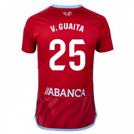 Kandiny Férfi Vicente Guaita #25 Piros Idegenbeli Jersey 2023/24 Mez Póló Ing